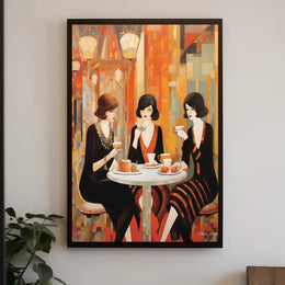 Art Deco 1920s Café Scene: Artistic Poster PosterGoat