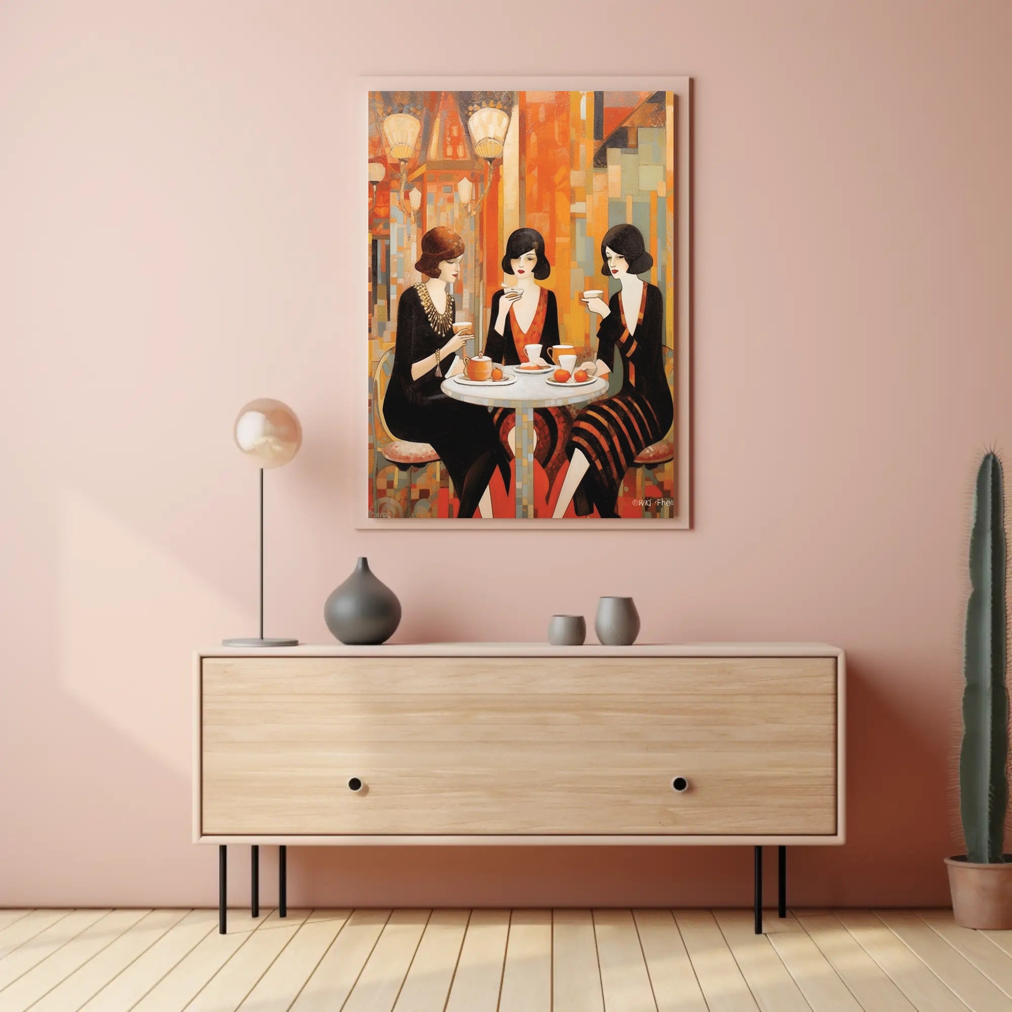 Art Deco 1920s Café Scene: Artistic Poster PosterGoat