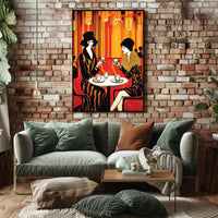 Art Deco Café Scene: Elegant 1920s Style Cultural Poster PosterGoat