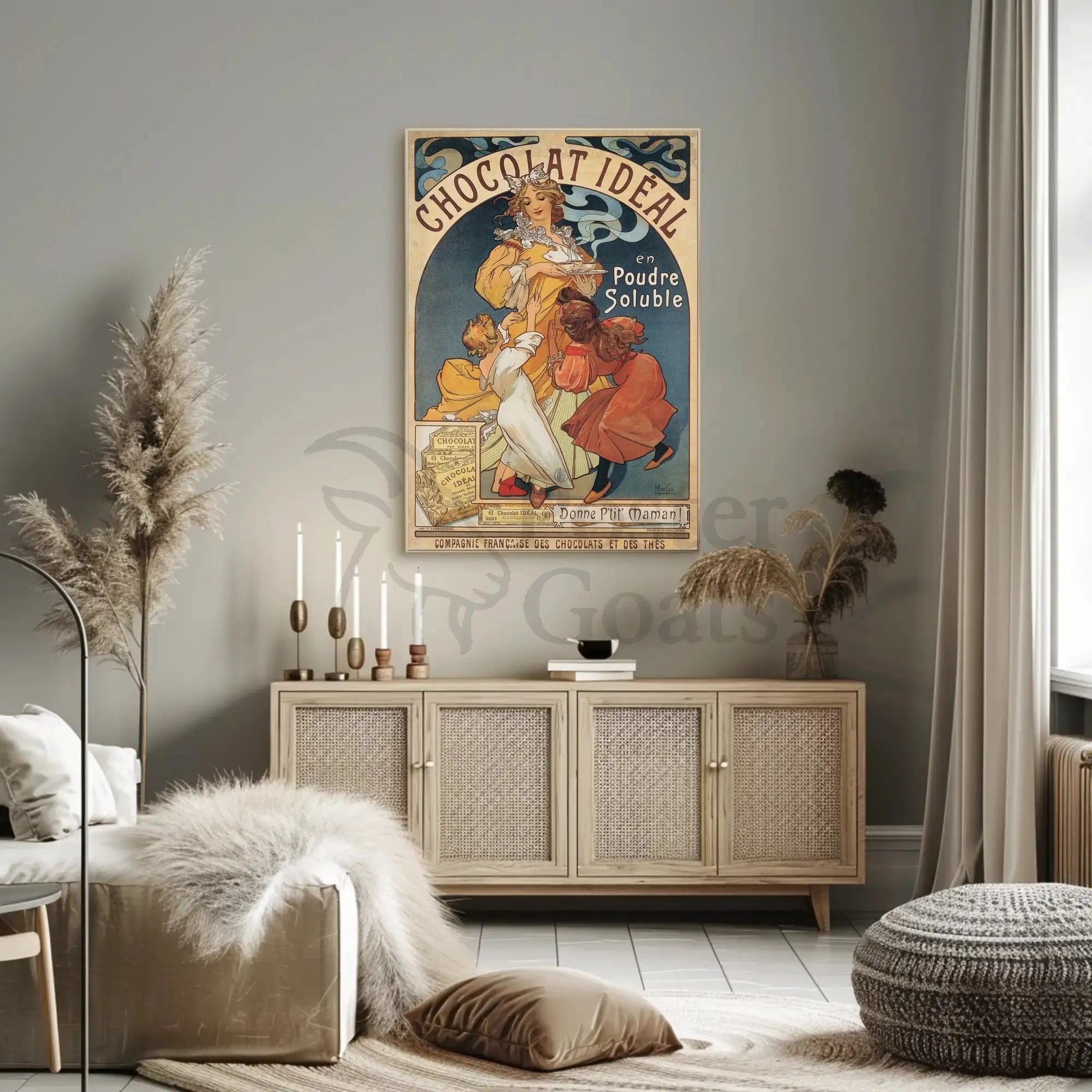 Art Nouveau French Chocolate Tea Company Cultural Poster PosterGoat