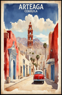 Arteaga Street Scene Travel Poster PosterGoat