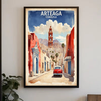 Arteaga Street Scene Travel Poster PosterGoat