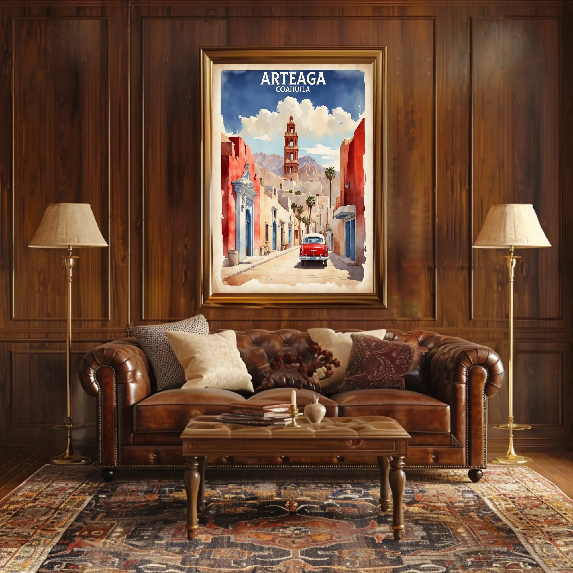 Arteaga Street Scene Travel Poster PosterGoat
