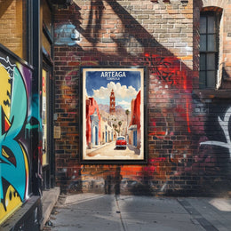 Arteaga Street Scene Travel Poster PosterGoat