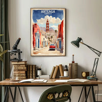 Arteaga Street Scene Travel Poster PosterGoat