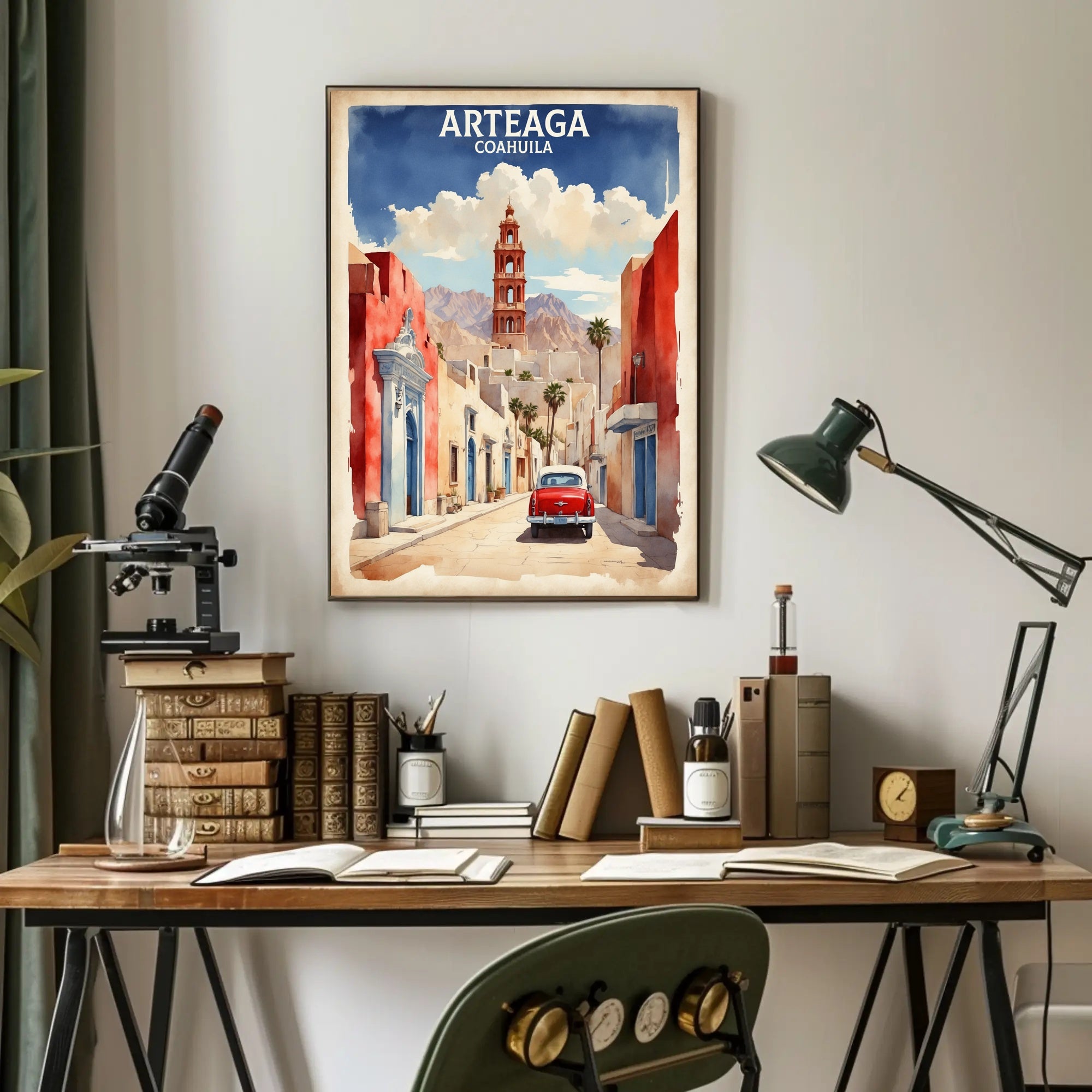 Arteaga Street Scene Travel Poster PosterGoat