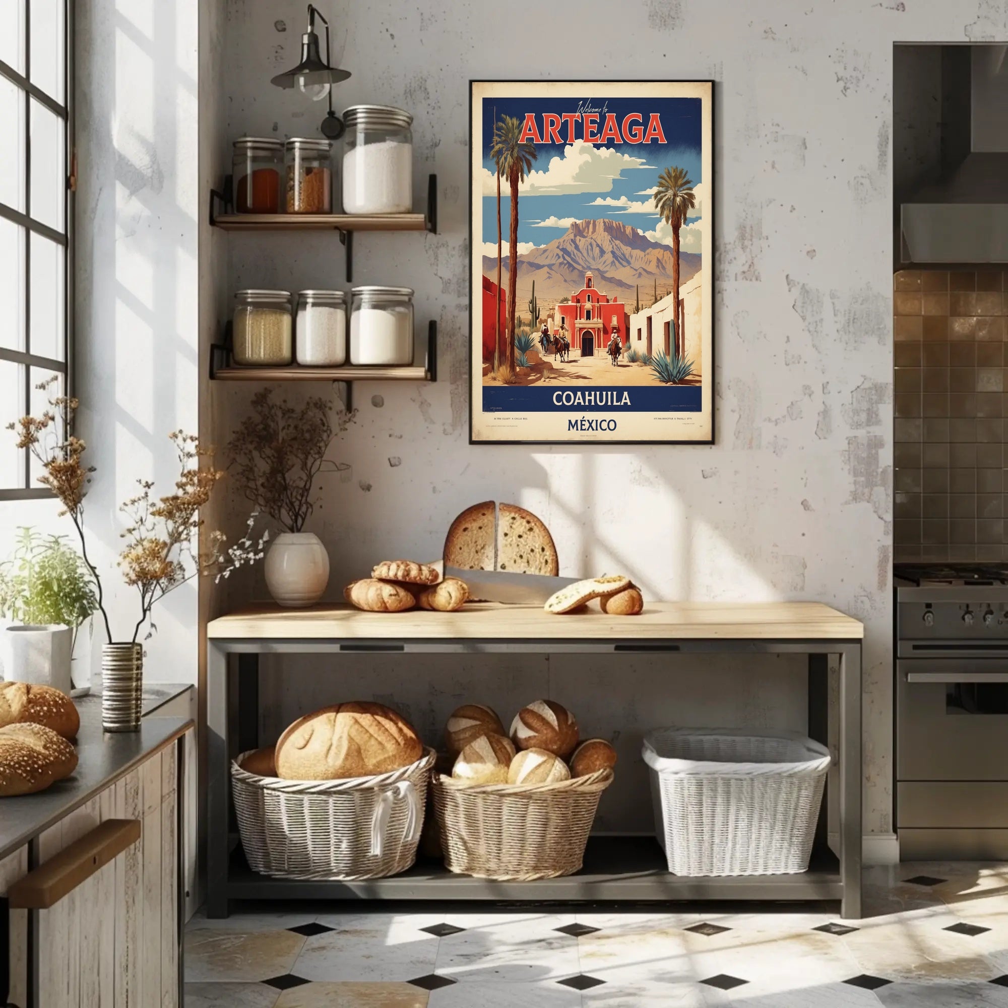 Arteaga Vintage Travel Advertisement with Heritage and Desert Travel Poster PosterGoat