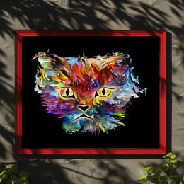 Artistic Cat Design for Animal Poster PosterGoat