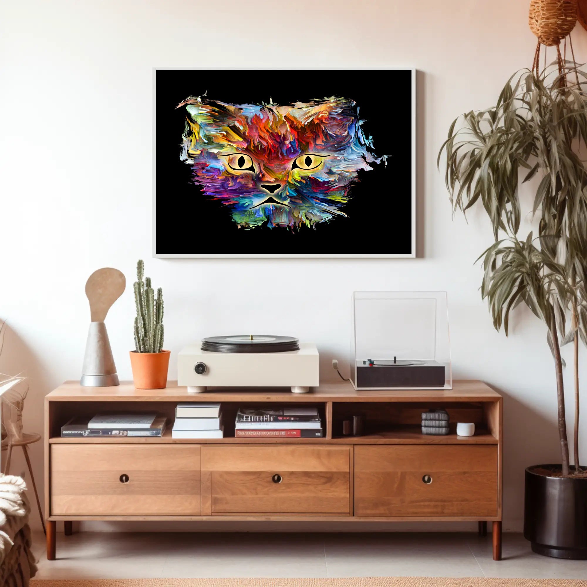 Artistic Cat Design for Animal Poster PosterGoat