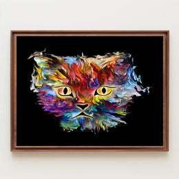 Artistic Cat Design for Animal Poster PosterGoat