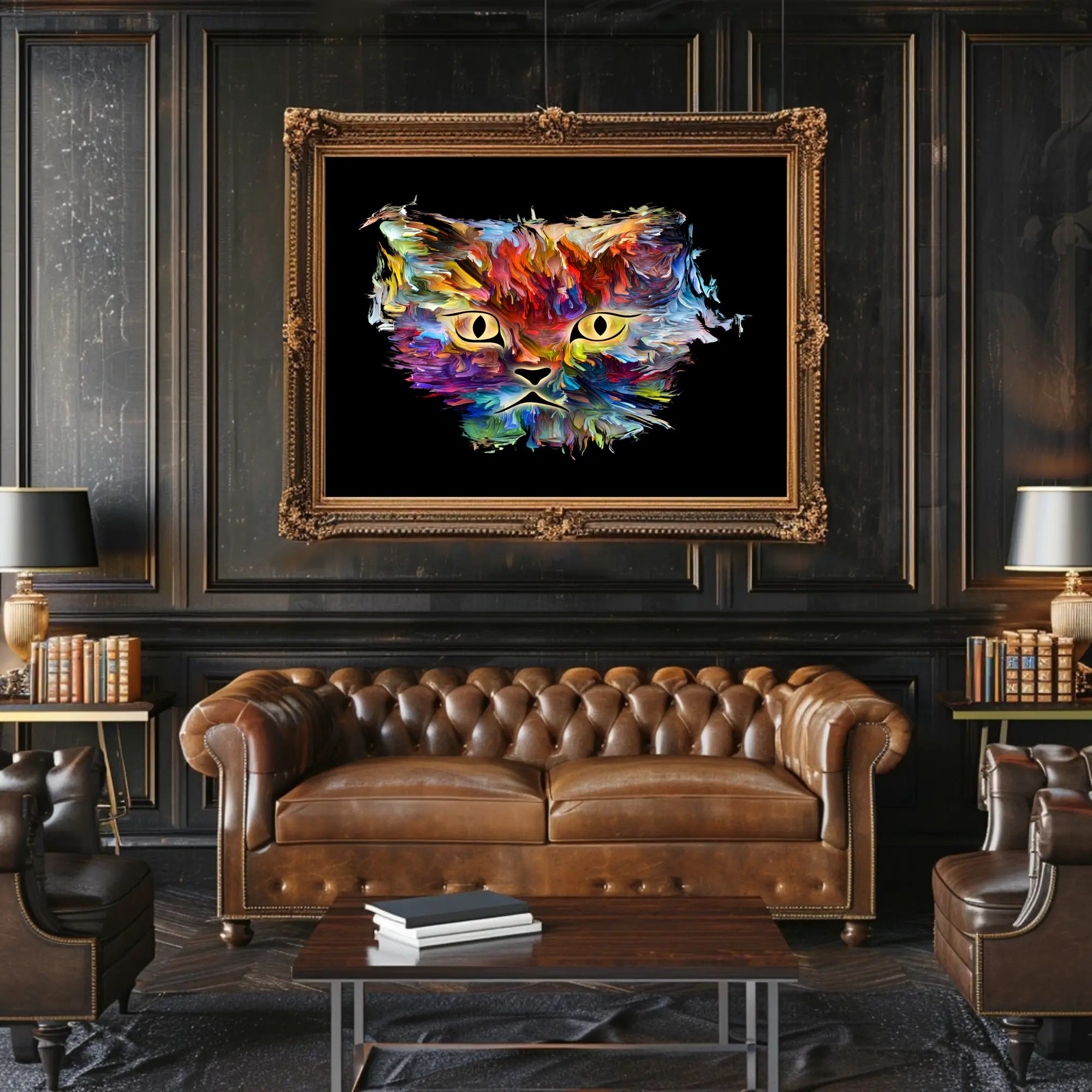 Artistic Cat Design for Animal Poster PosterGoat