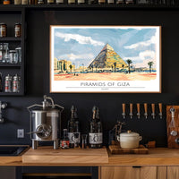 Artistic Depiction of the Pyramids of Giza Poster PosterGoat