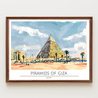 Artistic Depiction of the Pyramids of Giza Poster PosterGoat