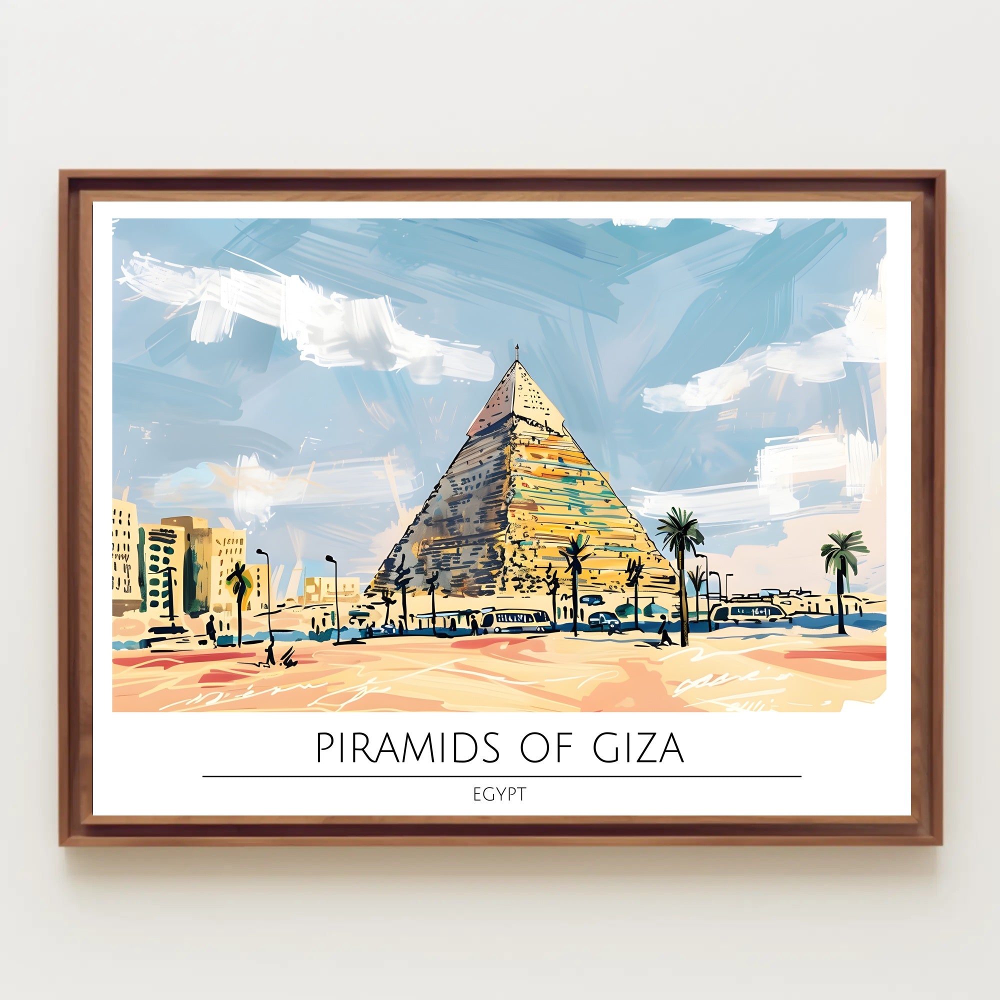 Artistic Depiction of the Pyramids of Giza Poster PosterGoat