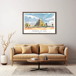 Artistic Depiction of the Pyramids of Giza Poster PosterGoat