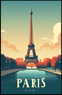 Artistic Eiffel Tower Paris Poster, Urban or Cityscape Poster PosterGoat
