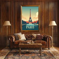 Artistic Eiffel Tower Paris Poster, Urban or Cityscape Poster PosterGoat