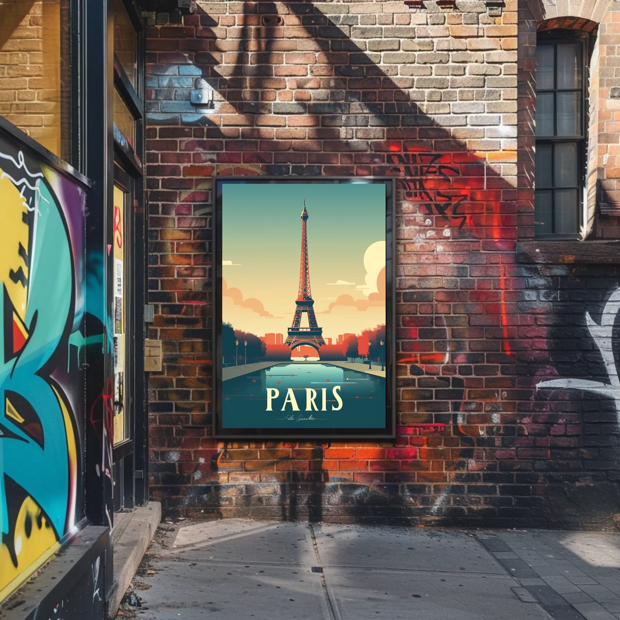 Artistic Eiffel Tower Paris Poster, Urban or Cityscape Poster PosterGoat