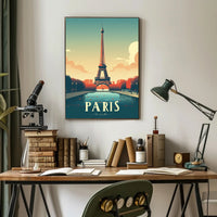 Artistic Eiffel Tower Paris Poster, Urban or Cityscape Poster PosterGoat