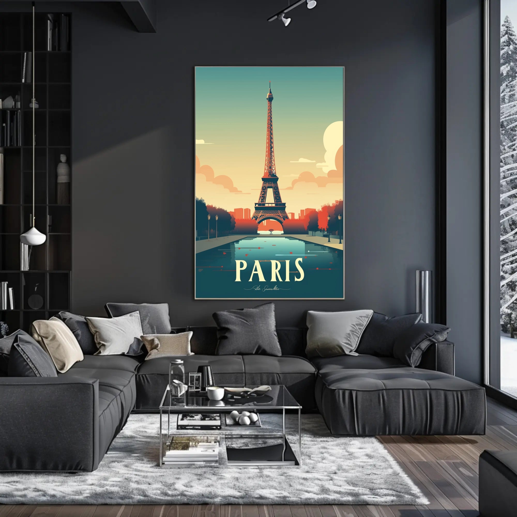 Artistic Eiffel Tower Paris Poster, Urban or Cityscape Poster PosterGoat