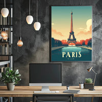 Artistic Eiffel Tower Paris Poster, Urban or Cityscape Poster PosterGoat