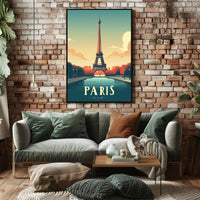 Artistic Eiffel Tower Paris Poster, Urban or Cityscape Poster PosterGoat