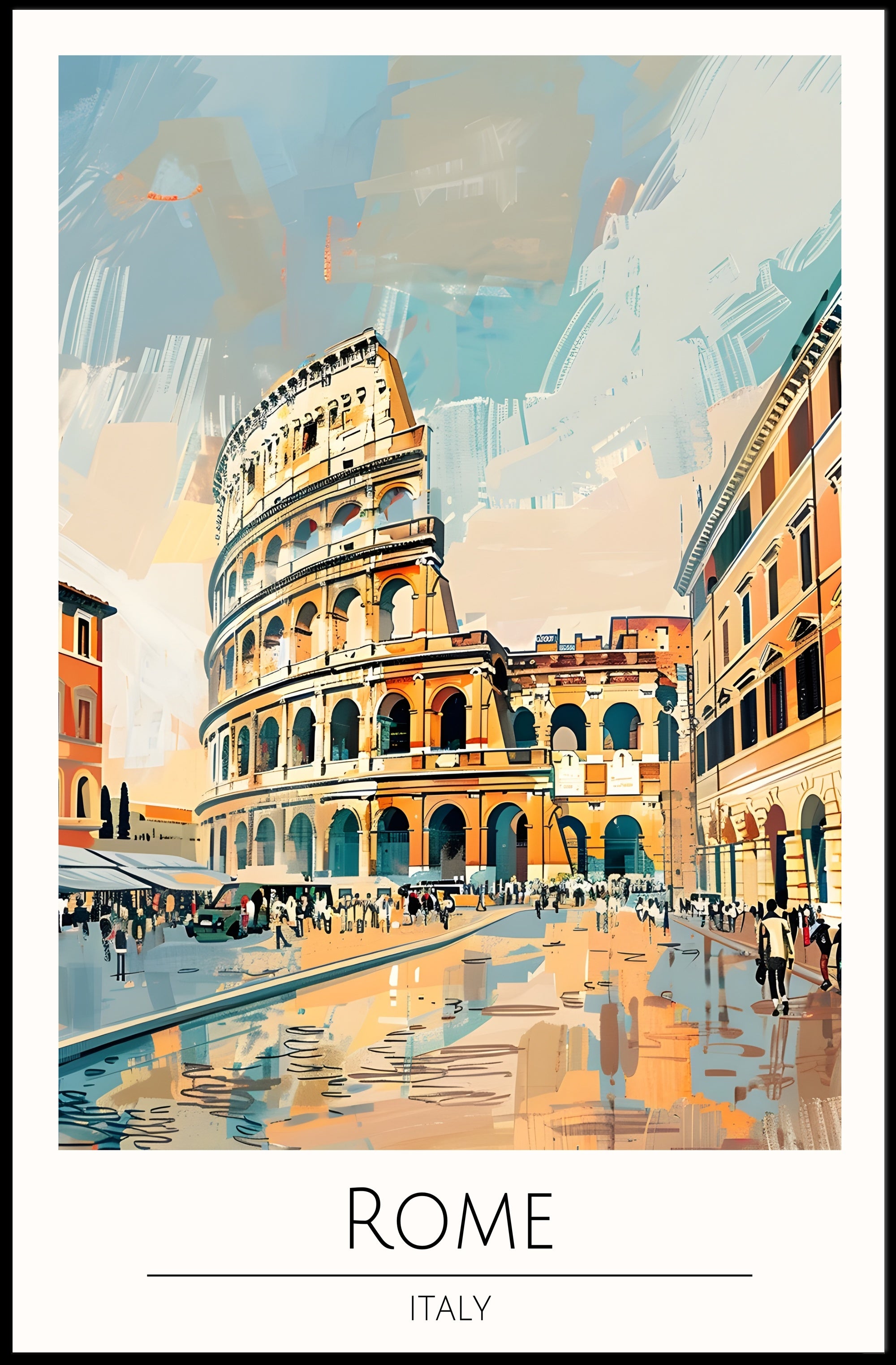 Artistic Impression of Rome Poster PosterGoat