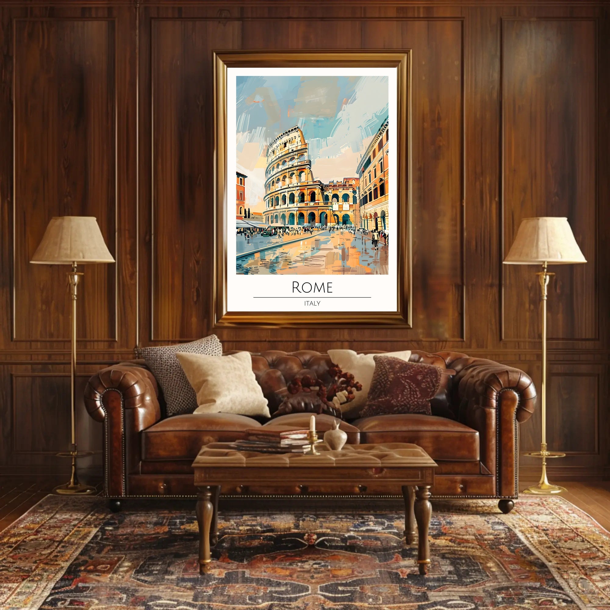 Artistic Impression of Rome Poster PosterGoat