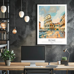 Artistic Impression of Rome Poster PosterGoat