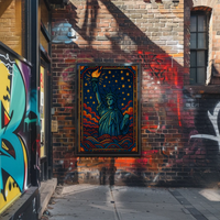 Artistic Statue of Liberty Starry Night Cultural Heritage Poster PosterGoat
