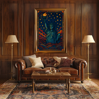 Artistic Statue of Liberty Starry Night Cultural Heritage Poster PosterGoat