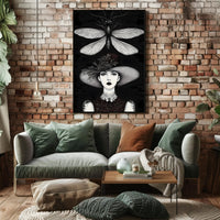 Artistic Woman with Moth Abstract or Artistic Poster PosterGoat