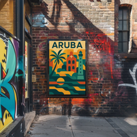 Aruba Adventure in Vibrant Retro Travel Poster PosterGoat