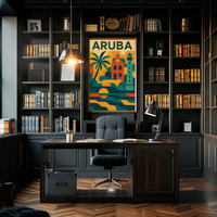 Aruba Adventure in Vibrant Retro Travel Poster PosterGoat