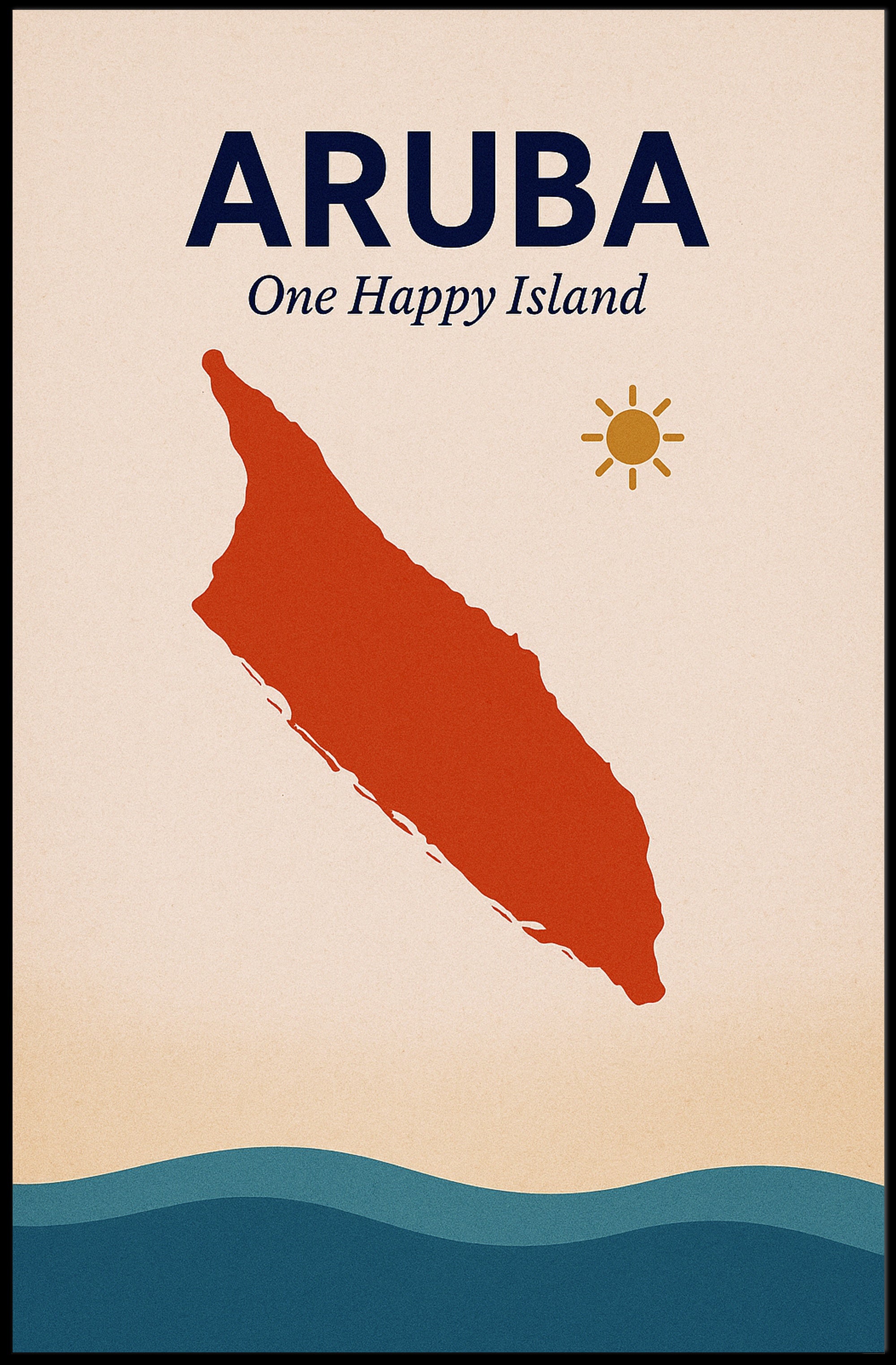 Aruba One Happy Island Poster PosterGoat