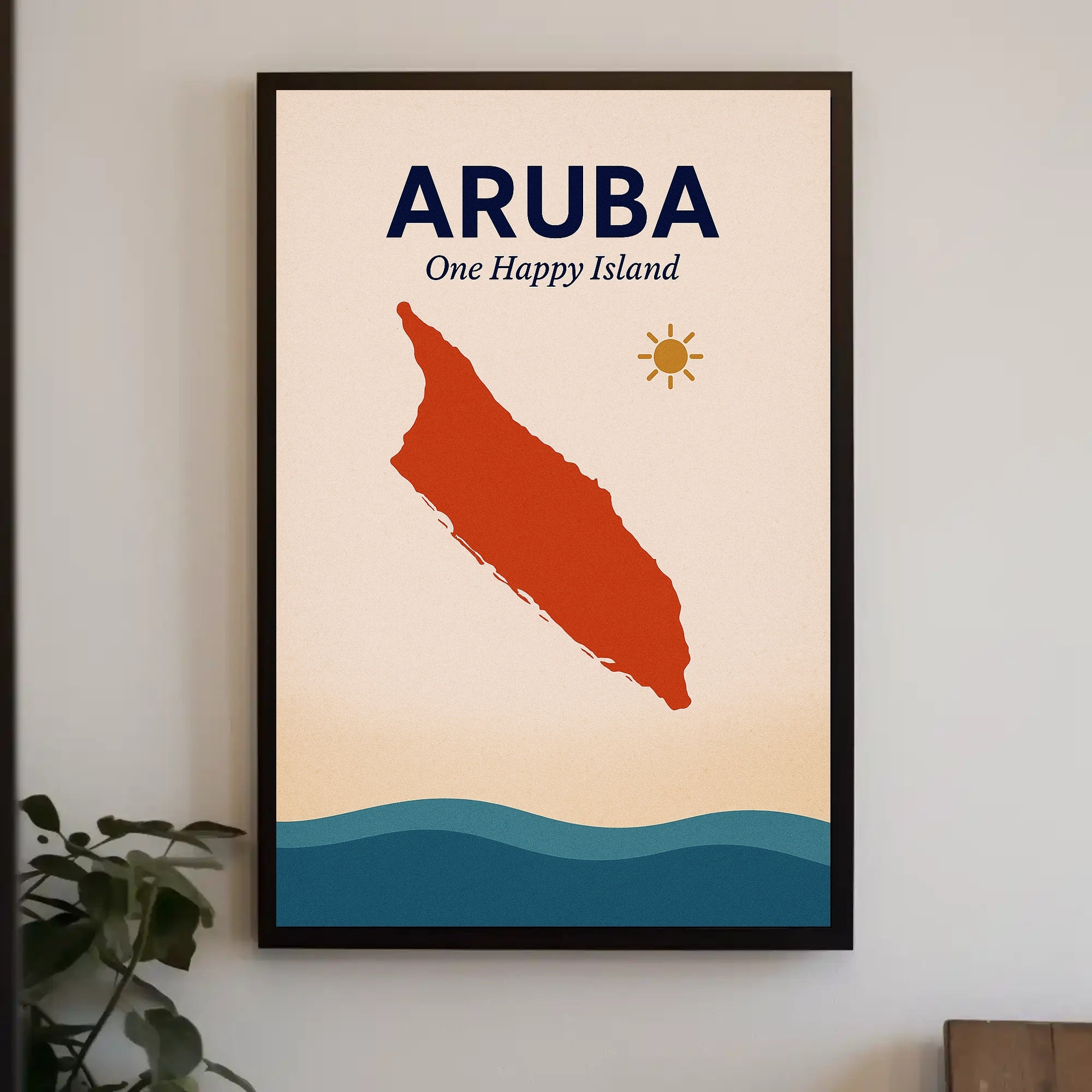 Aruba One Happy Island Poster PosterGoat