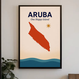 Aruba One Happy Island Poster PosterGoat