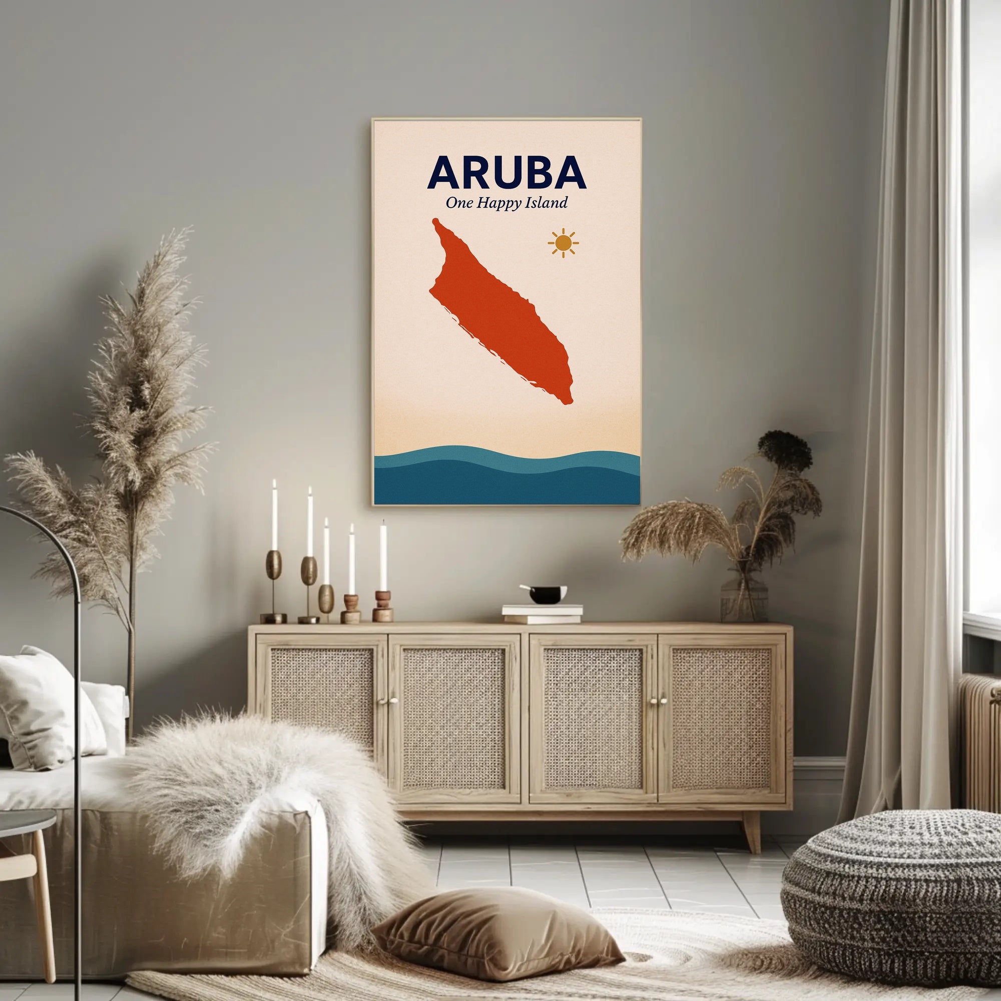 Aruba One Happy Island Poster PosterGoat