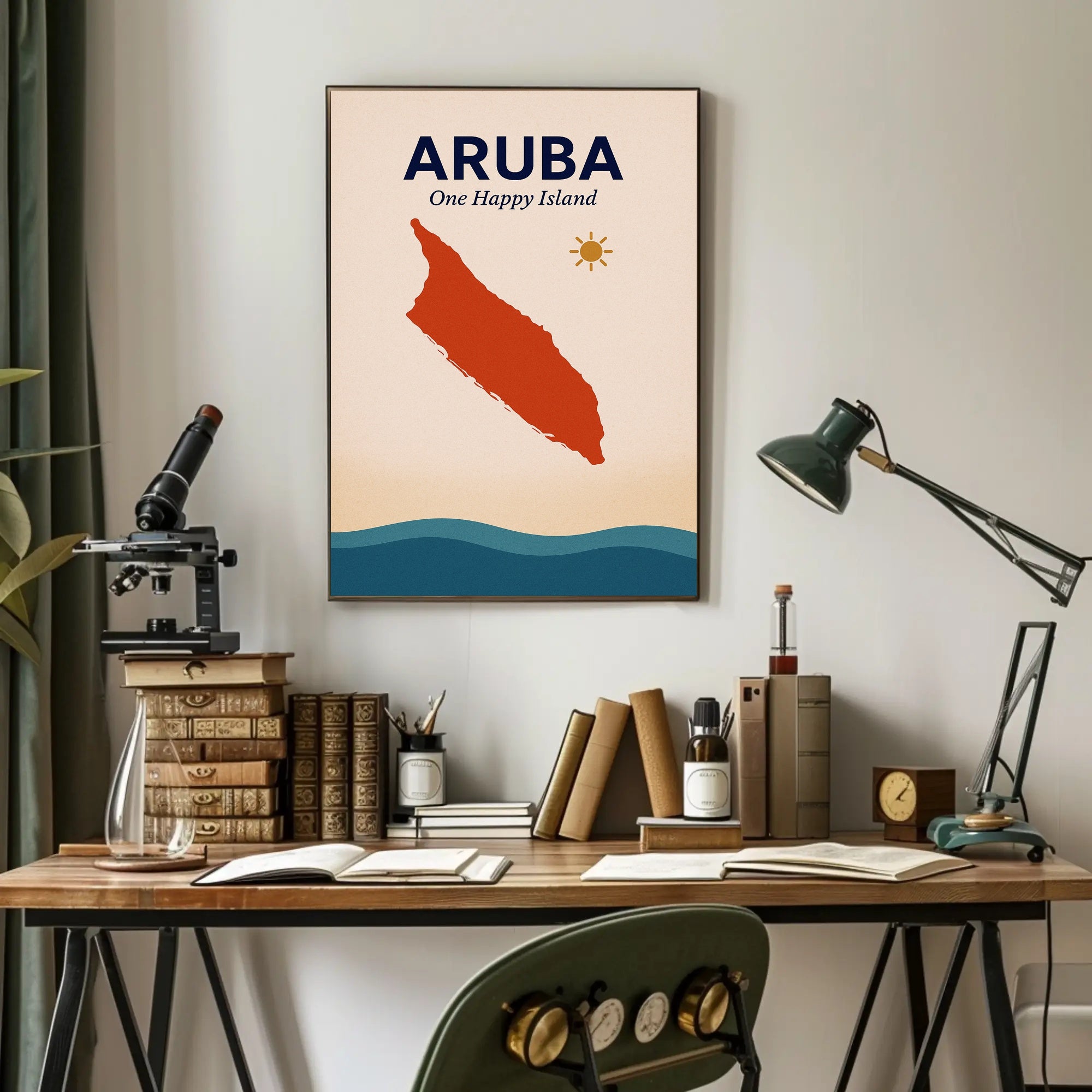 Aruba One Happy Island Poster PosterGoat