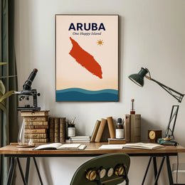 Aruba One Happy Island Poster PosterGoat