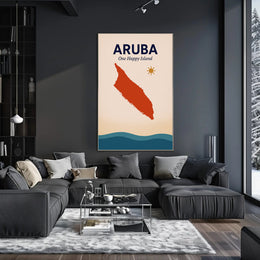 Aruba One Happy Island Poster PosterGoat