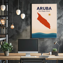 Aruba One Happy Island Poster PosterGoat