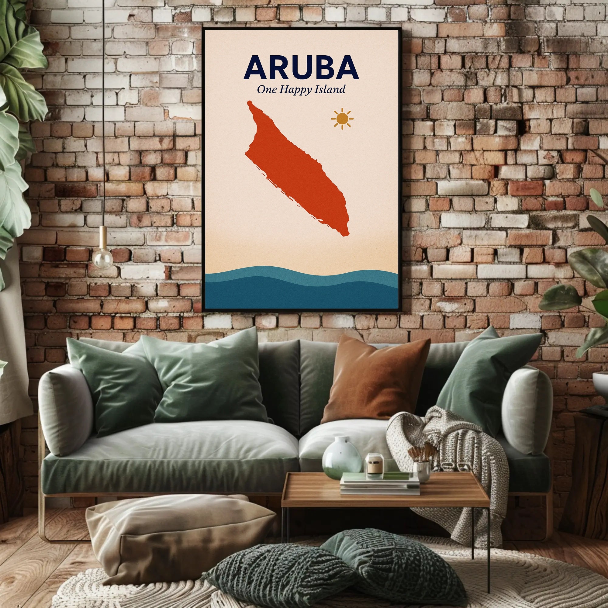 Aruba One Happy Island Poster PosterGoat