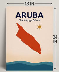 Aruba One Happy Island Poster PosterGoat