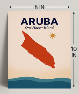 Aruba One Happy Island Poster PosterGoat