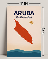 Aruba One Happy Island Poster PosterGoat