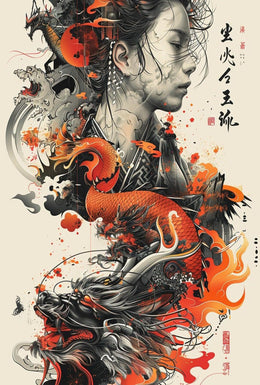 Asian Mythical Dragons Art: Cultural or Heritage Poster PosterGoat