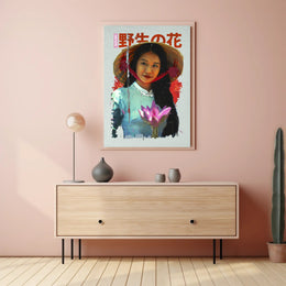 Asian Serenity: Lotus and Traditional Attire Cultural Poster PosterGoat