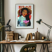 Asian Serenity: Lotus and Traditional Attire Cultural Poster PosterGoat