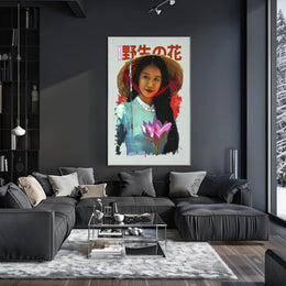 Asian Serenity: Lotus and Traditional Attire Cultural Poster PosterGoat